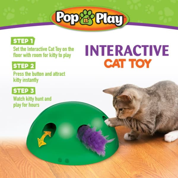 Interactive Cat Toy, Motorized Peek-a-Boo Play with Mouse and Fairy