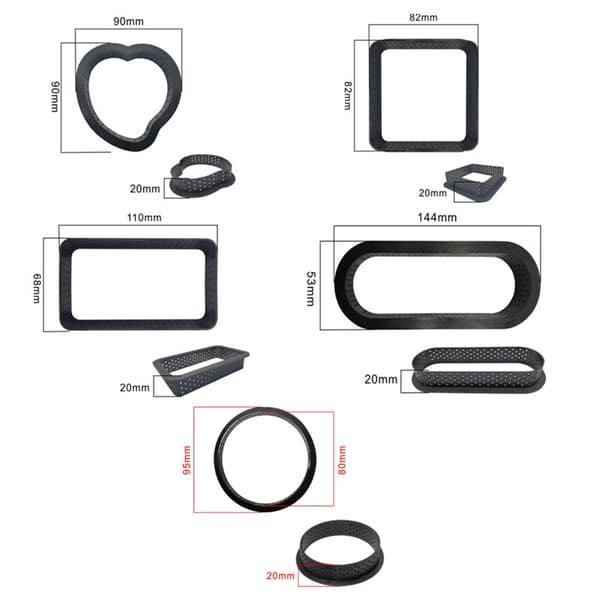 Plast Mousse Ring DIY Fransk Dessert Bakeform Pai Ring Bakverktyg Kakform (Hjerteform)