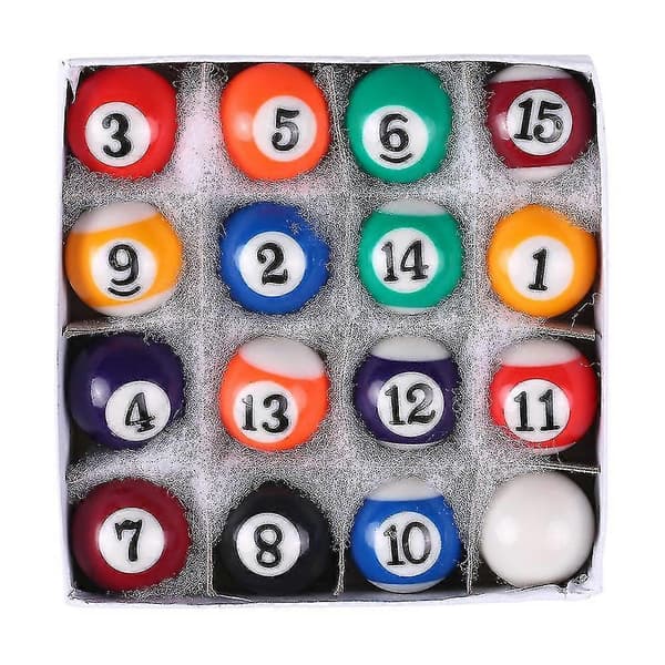25mm Barn Biljardbollset, Harts Små Pool Köbollar Komplett Set