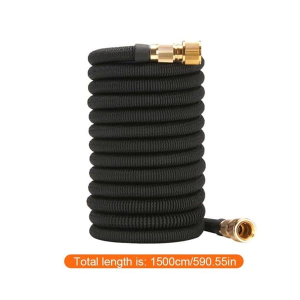 Expandable Garden Hose 15m - Leak-Proof Flexible Hose, 8-Pattern Nozzle, Metal Fittings
