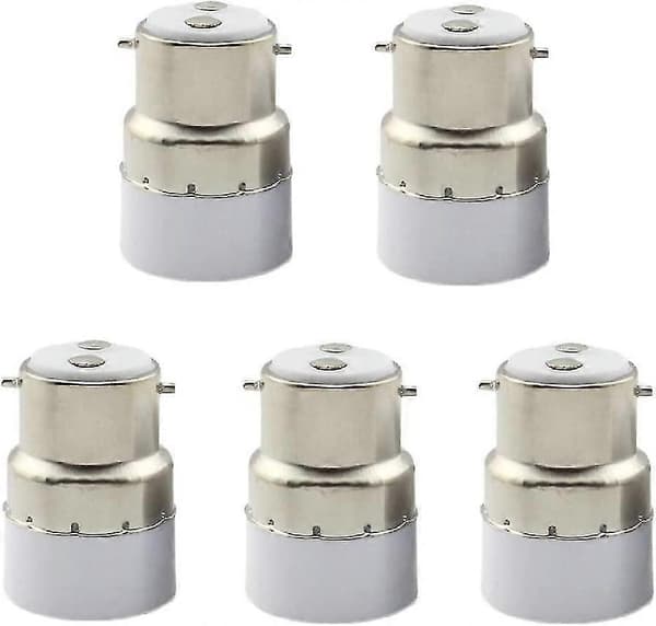 5-pakning B22 til E14 Glødelampesokkel Konverter B22 Sokkel Omkobler Til Standard E14 Adapter Lampeholder