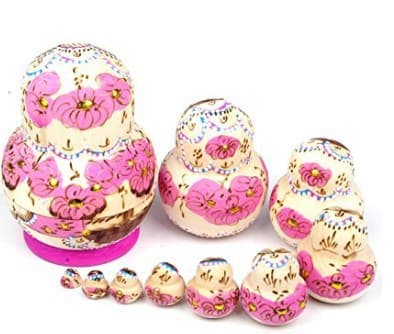 10 fine russiske hekkende dukker Matryoshka håndlaget