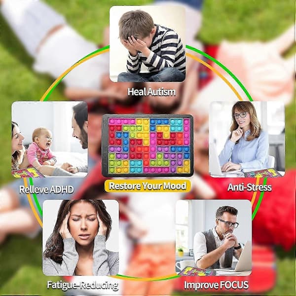 Pop Fidget Legetøj Det - Boble Stort Puslespil Pop Push It&Popper Boble Sensorisk Fidget Legetøj/Stresslindring