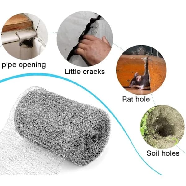 Fine Mesh Wire Netting, Wire Mesh, Stainless Steel Wire Mesh Rat-Proof Net for Garden Construction Windows or Doors Ventilation Grille (6M x 127mm)