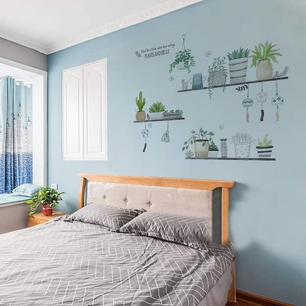 Färsk växt tapet självhäftande sovrum väggdekaler varm barnkammare layout väggdekaler dekoration-Sunny