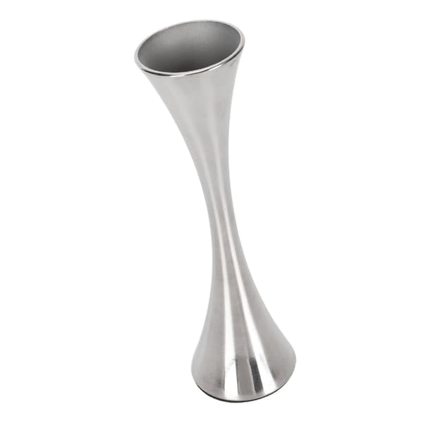 Vase i rustfritt stål, moderne rund munn metallblomstervase for stuebord