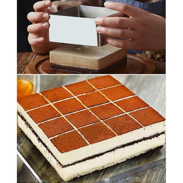 Stor Moussering i Rustfritt Stål 3D Firkantet Justerbar Kakeform for Baking av Kjeks