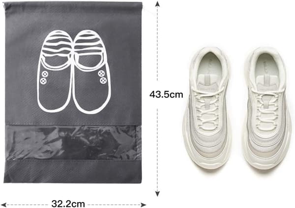 15 Pieces Shoe Bags, Breathable Non-Woven Fabric Shoe Covers with Drawstring
