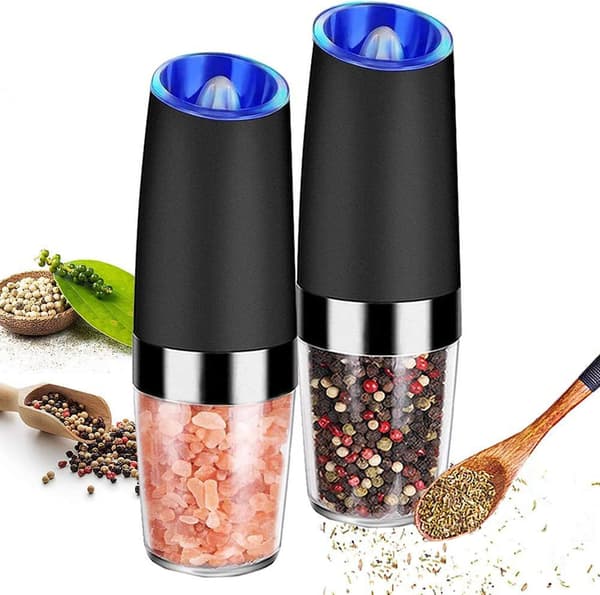 2 elektriske pepperkverner, salt- og pepperkverner krydderkverner
