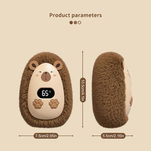 Electric Hand Warmer Rechargeable Capybara Design Digital Display USB Pocket Hand Warmer (FMY)