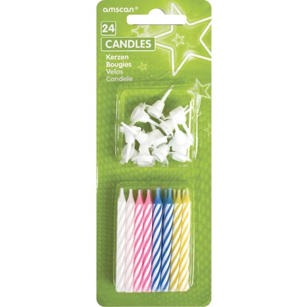 Fargerike kakelys sett 24 stk med 12 holdere 6,3 cm