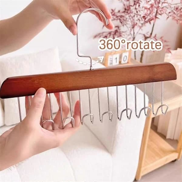 Anti Multi Hook Hanger, New Multifunctional Non-Storage Hanger, 360 Degree Swivel Belt Holder with 8 Hooks B