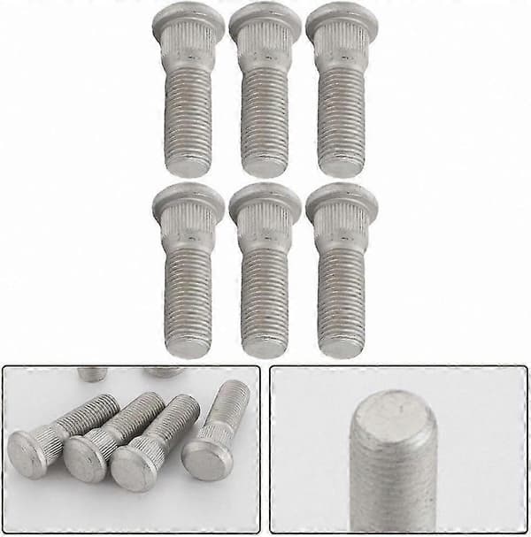 6 Pcs M14x1.5 Heavy Duty Wheel Studs and Bolts for SUVs and Trucks