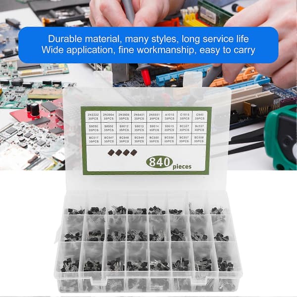 840 stk. Strømtransistor Kit Triode Sortimentsæt Industrielle Kontrolkomponenter TO-92
