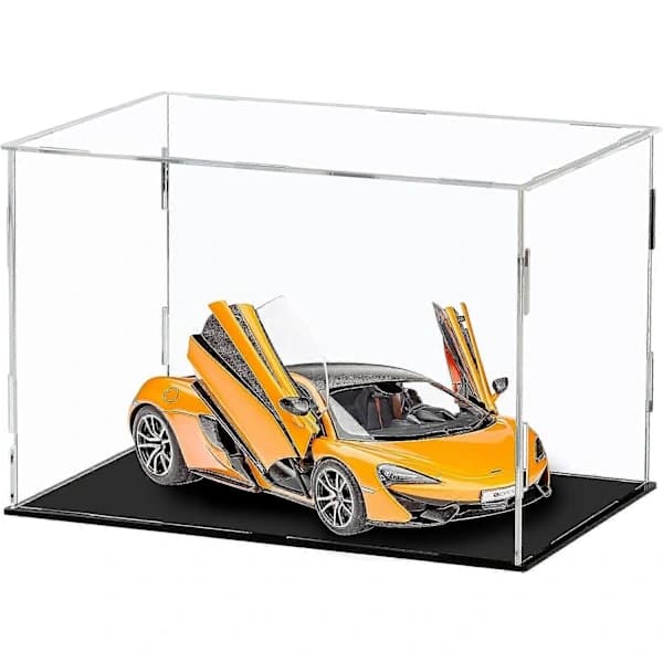 Akryl Displayboks Klar Akryl Bordplade Displayterning til Samlerfigurer - Sort, 30x20x20cm (11,8x7,9x7,9in)