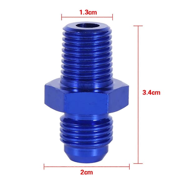 Aluminium AN6 Til NPT 1/4\" Drivstoff Olje Koblinger Rett Adapter Bil Blå