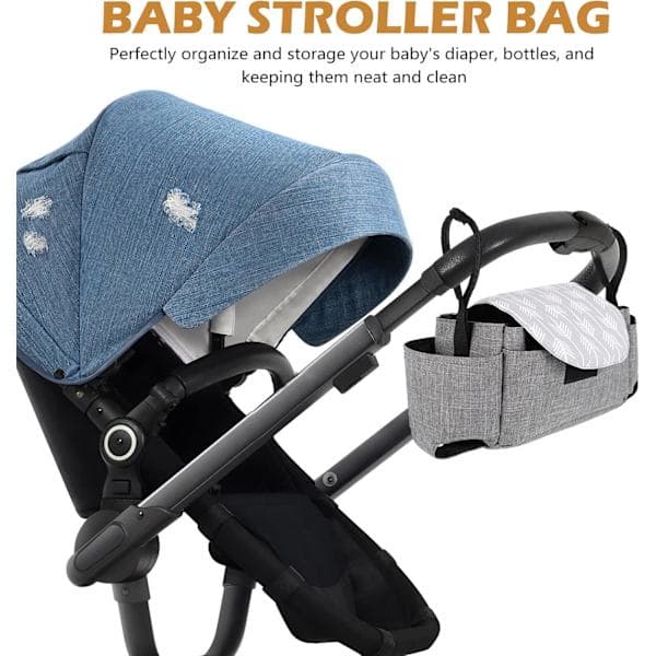 Barnevogns Organizer Taske med Kopholdere Bleopbevaringstaske Buggy Organizer
