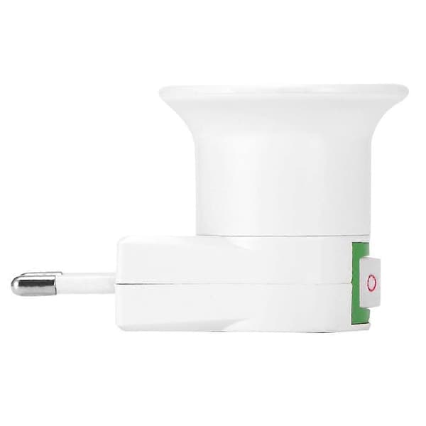 E27 EU-plugg Lampefot Sokkel Omformer Adapter med Kontrollbryter