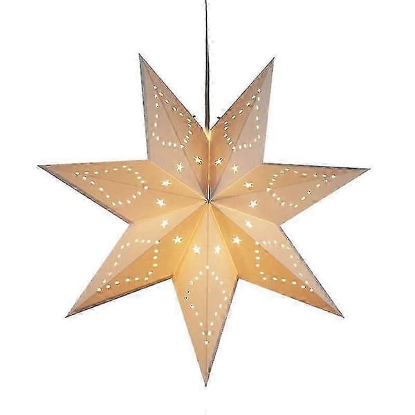 LED Paper Star Illuminated for Hanging, 2-pack 3D Christmas Star Illuminated, 45 cm