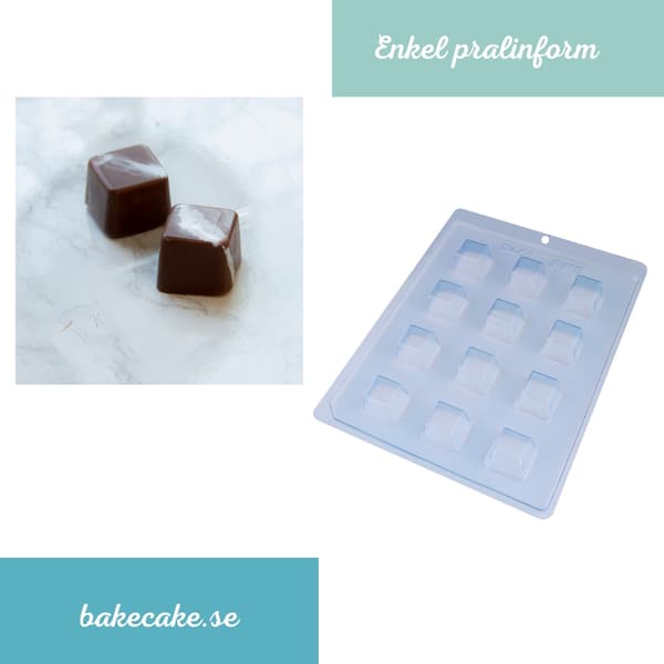 Pralinform Firkant Kuppel Sjokoladeform - BWB 9461 Transparent transparent