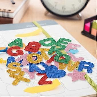 5 Bags Glitter Alphabet Stickers Decorative Decals Letter Sticker Self-Adhesive Sticker