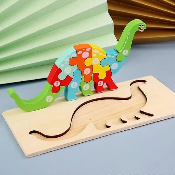 1 Set 3D Träpusselbräda Tecknad Dinosaurie Pussel Pedagogisk Leksak För Barn Småbarn Barn LEK