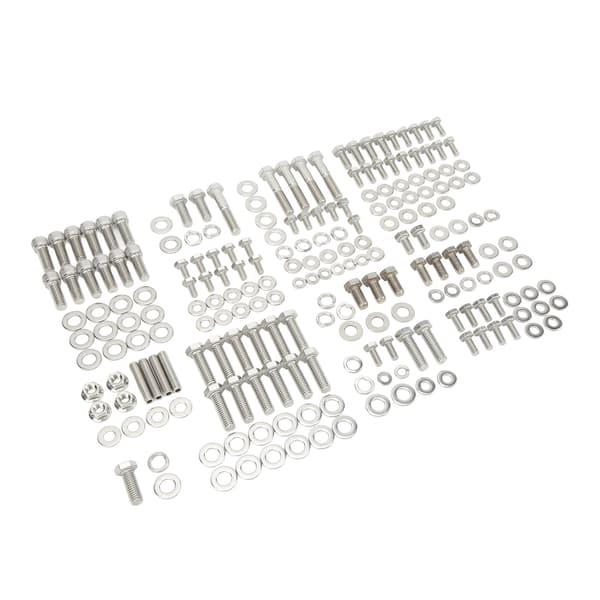 211 stk. Motor Hexbolt-sæt Rustfrit Stål Langtidsholdbart til SMALL BLOCK 265 283 305 327 350 400