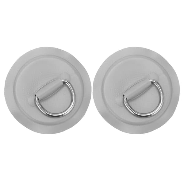 D-Ring Pad Patch PVC Oppustelig Båd Flåde Jolle Kano Surfbræt Kajak Fastgørelsesbeslag Grå