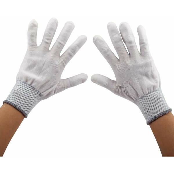 1 Pair Anti-Static Non-Slip PU Coated Finger Gloves (L)