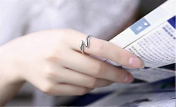 Dame 925 Sterling Sølv Enkle Åbne Justerbare Ringe