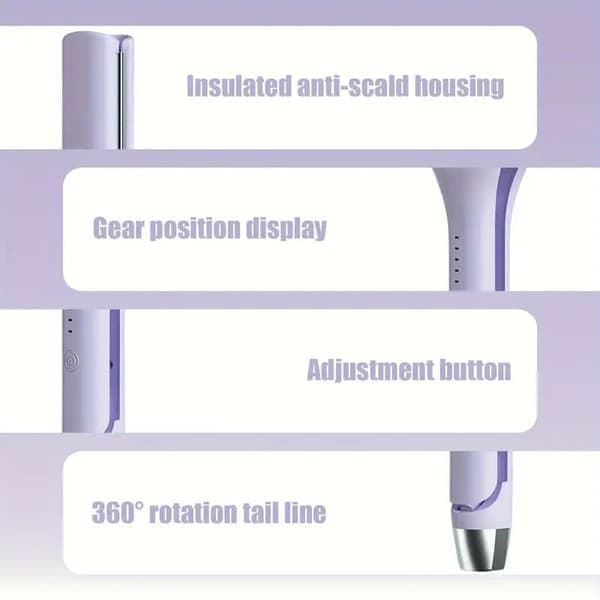 Electric Ceramic Curling Iron 32 mm – 5 Temperature Settings, Fast Heating Wave Iron
