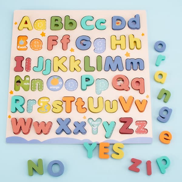 Three-dimensional building blocks, uppercase and lowercase letters, 26 pcs