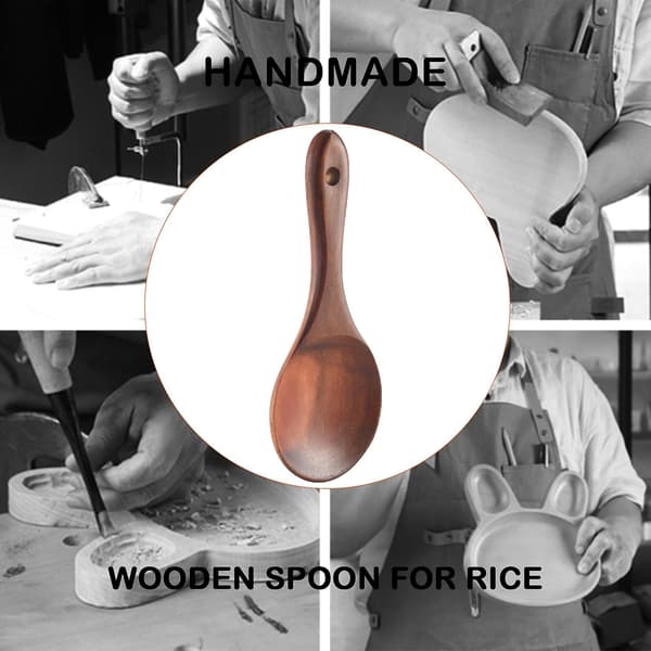 Teak Rice Spoon, Natural Solid Wood Spoon, Wooden Rice Scoop, Large Potato Spoon, Wooden Ki