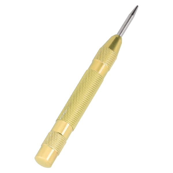 Adjustable Power Center, Punch Tool, Hardened Steel, Removable Tip, Yellow