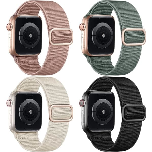 4-paknings armbånd kompatible med Apple Watch 41mm 38mm 40mm kvinner