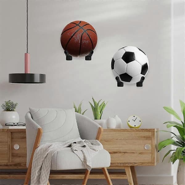 Yoga Ball Wall Rack, Wall Mounted Exercise Ball Holder for Gym Garage Storage Organization