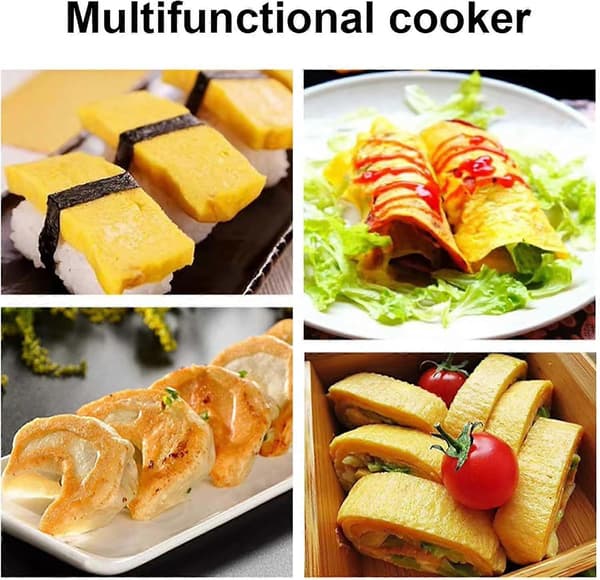 Japansk omelet firkantet æggepande i rustfrit stål til tilberedning af omeletter 19 cm