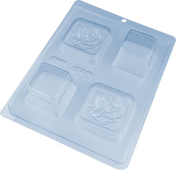 Pralineform Æske med Rose - BWB 840 - Special 3-delt form Transparent transparent