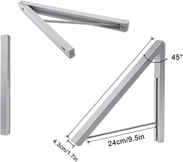 2-pakke sammenleggbare kleshengere i aluminium for veggmontering, plassbesparende oppbevaringsorganisator