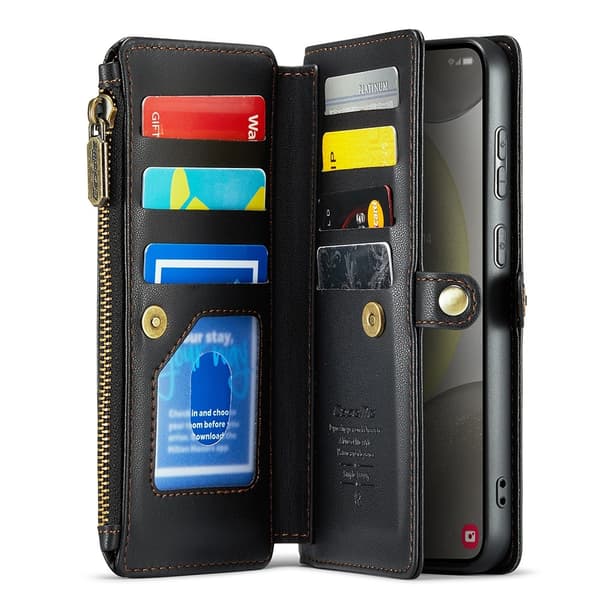 CASEME Kompatibel med Samsung Galaxy S24 Pungcover Sort 162 162