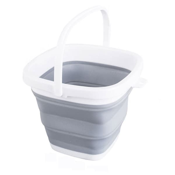 Sammenleggbar rektangulær kurv på 10 liter (1 stk, grå)