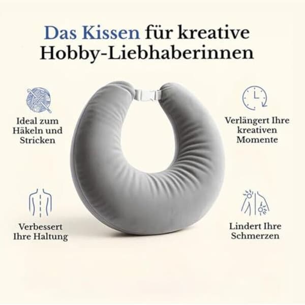 Ergonomic Pillow for Gaming and Reading - Lightweight Portable Crochet Pillow Relieves Tension - Compatible with Crealis