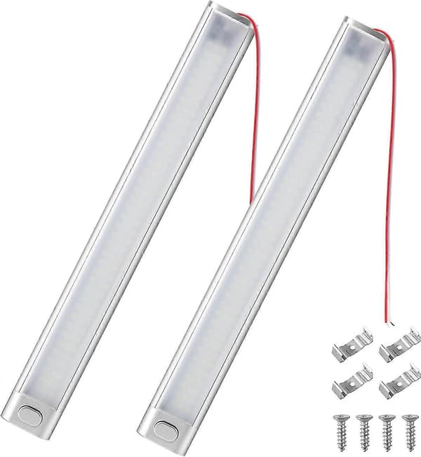 12V LED interiør lysrampe bilbelysning 120 LED med strømbryter for varebil camping lastebil båt 2 stykker