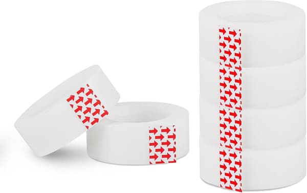 Sett med 6 usynlige selvklebende taperuller, 1,8 cm x 26 m