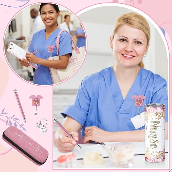 7 stk. sygeplejerskegaver til kvinder Pink