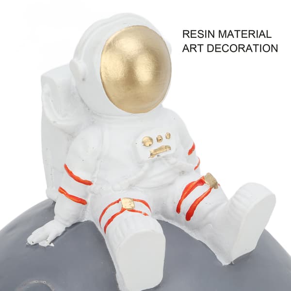 Astronaut Ashtray Gold Moon Theme Resin Material Decorative Deep Capacity Portable Ashtray with Lid for Home Office-FX-