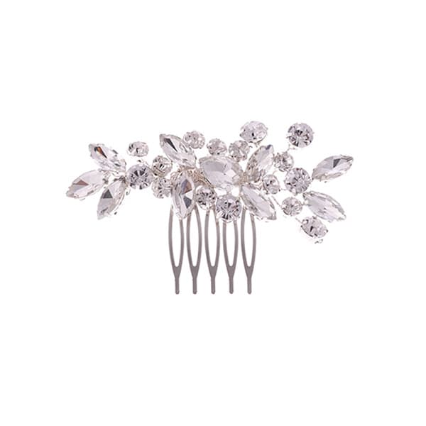Krystalhårspænder, Rhinestone Hårnåle Barrettes, Hvide Glitrende Hårspænder Hårtilbehør til Kvinder Piger, sølv