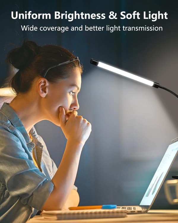 Clip-on Lamp LED Desk Lamp USB Gooseneck Eye Protection Reading Light Adjustable 3 Color Modes
