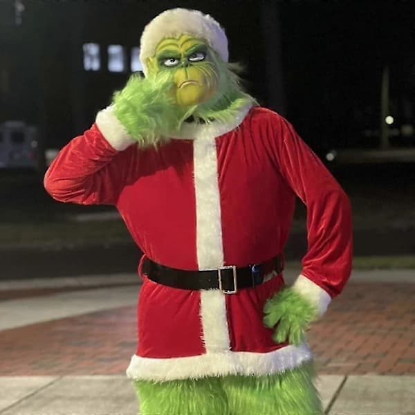 Jul Grön Tomte Latex Mask Universal Storlek Halloween Cosplay Kostym_Kvalitetspresenter