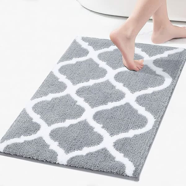 Luxury Bathroom Mat, Soft and Absorbent Microfiber Bath Mat, Non-Slip Shaggy Bath Mat, Machine Washable, 16X24